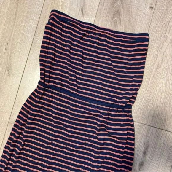 Madewell Navy red Striped Weekend Strapless Maxi Dress small size - Picture 8 of 8